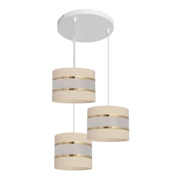 Luster na sajli HELEN 3xE27/15W/230V krem boje