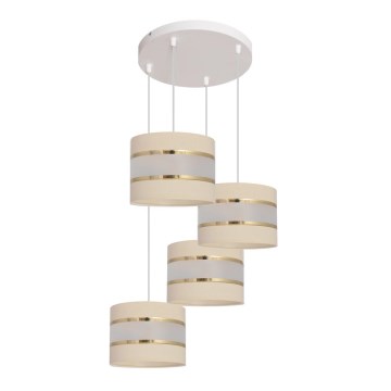 Luster na sajli HELEN 4xE27/15W/230V krem boje