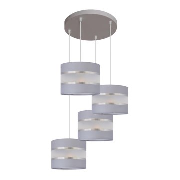 Luster na sajli HELEN 4xE27/15W/230V siva/srebrna