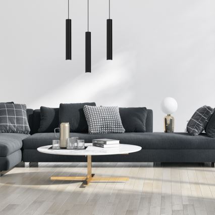 Luster na sajli HUDSON 3xGU10/8W/230V crni
