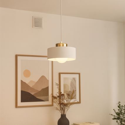 Luster na sajli IGNIA 1xE27/60W/230V beo/zlatan