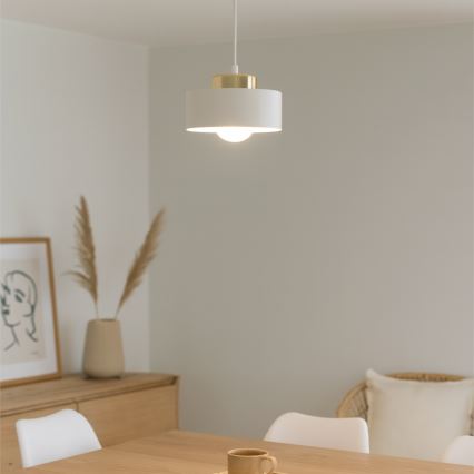 Luster na sajli IGNIA 1xE27/60W/230V beo/zlatan