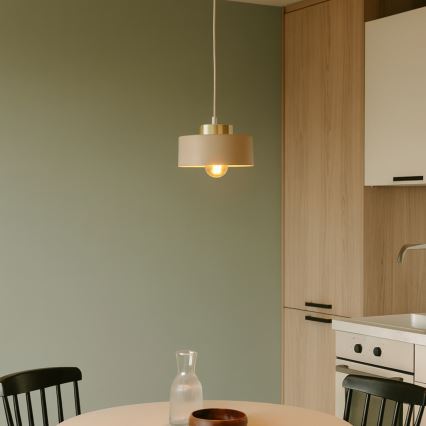Luster na sajli IGNIA 1xE27/60W/230V bež/zlatan