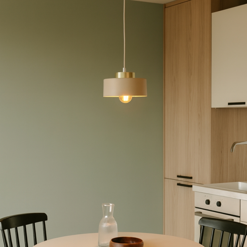 Luster na sajli IGNIA 1xE27/60W/230V bež/zlatan