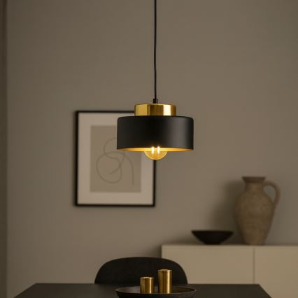 Luster na sajli IGNIA 1xE27/60W/230V crna/zlatna