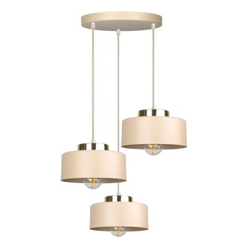 Luster na sajli IGNIA 3xE27/60W/230V bež/zlatna