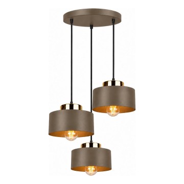 Luster na sajli IGNIA 3xE27/60W/230V braon/zlatna