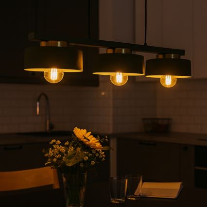 Luster na sajli IGNIA 3xE27/60W/230V zelena/zlatna