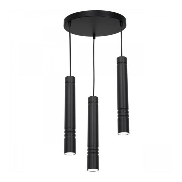Luster na sajli IMPLODE 3xGU10/8W/230V, crn, okrugao