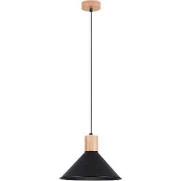 Luster na sajli JAGA 1xE27/15W/230V, prečnik 30 cm, crna