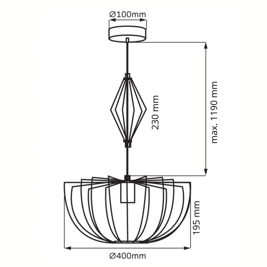 Luster na sajli JASMINA 1xE27/20W/230V Ø 40 cm zlatna