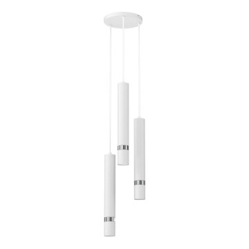 Luster na sajli JOKER 3xGU10/8W/230V bela/sjajni hrom