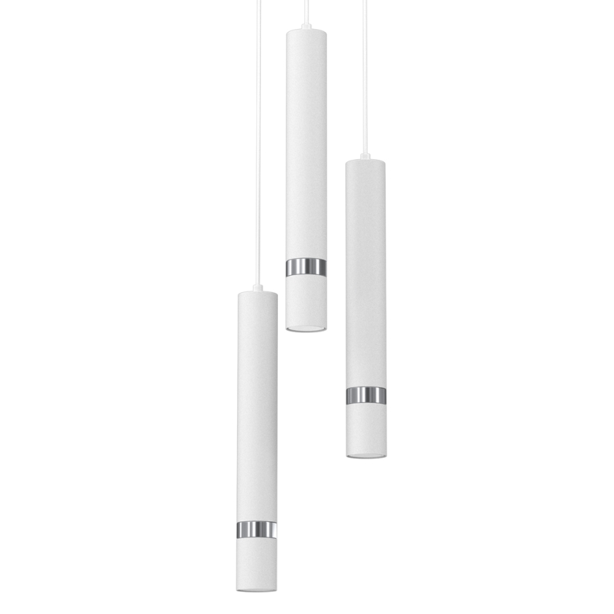 Luster na sajli JOKER 3xGU10/8W/230V bela/sjajni hrom