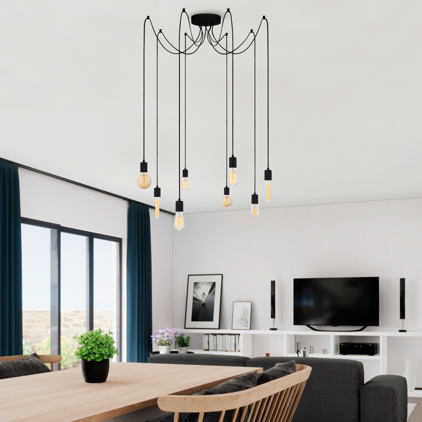 Luster na sajli KABLUNI 8xE27/100W/230V pauk