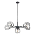 Luster na sajli KALIOPE 6xE27/60W/230V crna/prozirna