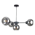 Luster na sajli KALIOPE 6xE27/60W/230V crna/zadimljena crna