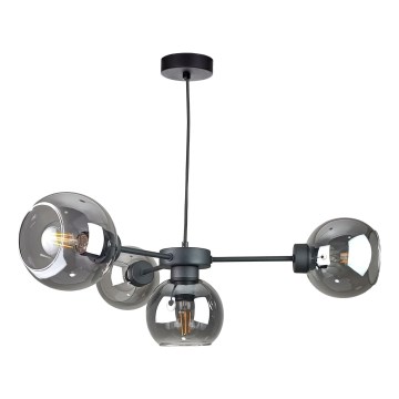 Luster na sajli KALIOPE 6xE27/60W/230V crna/zadimljena crna