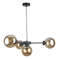Luster na sajli KALIOPE II 4xE14/50W/230V crna/zadimljena bež