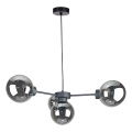 Luster na sajli KALIOPE II 4xE14/50W/230V crna/zadimljena crna