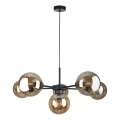 Luster na sajli KALIOPE II 6xE14/50W/230V crna/dimljeno bež
