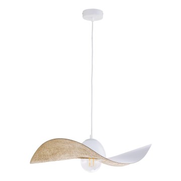 Luster na sajli KAPELLO 1xE27/60W/230V prečnik 55 cm bela/zlatna