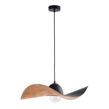 Luster na sajli KAPELLO 1xE27/60W/230V prečnik 55 cm crna/bakarna