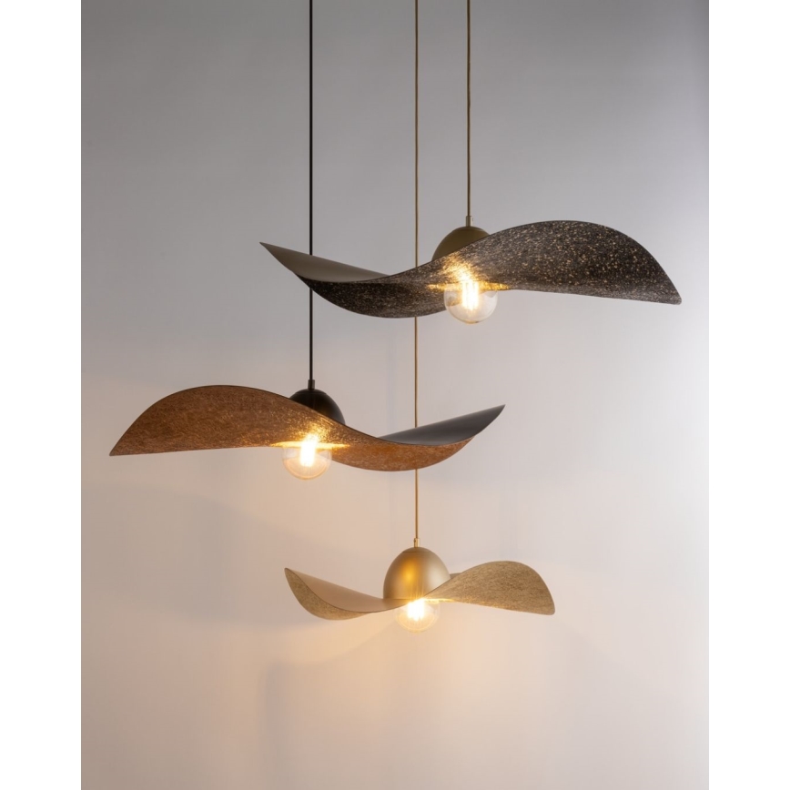 Luster na sajli KAPELLO 1xE27/60W/230V prečnik 55 cm crna/bakarna