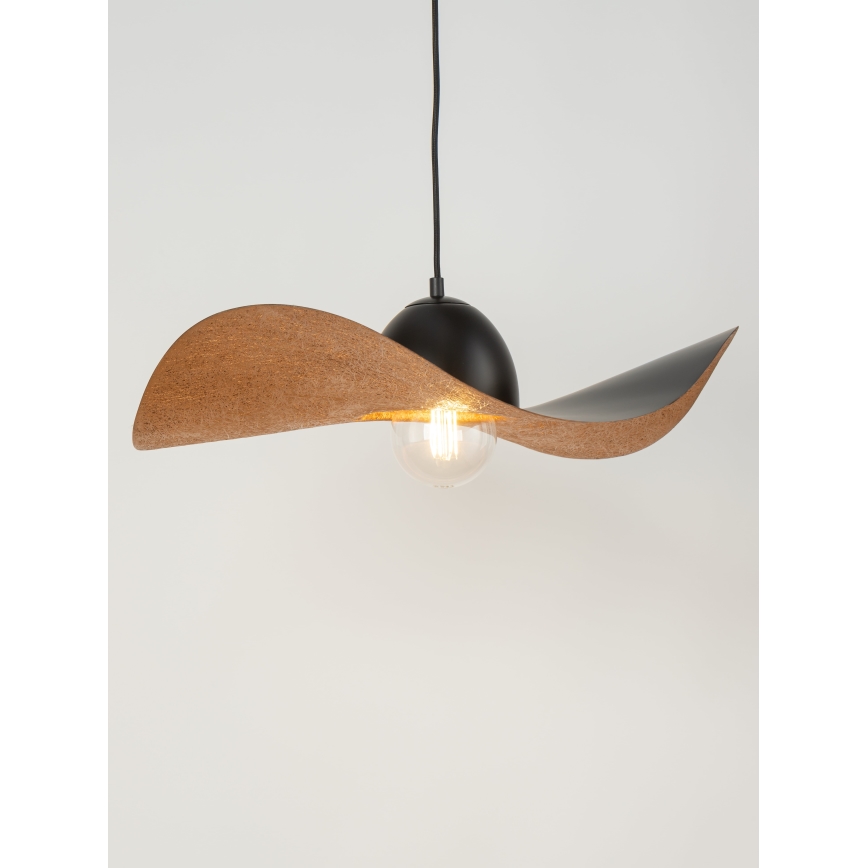 Luster na sajli KAPELLO 1xE27/60W/230V prečnik 55 cm crna/bakarna