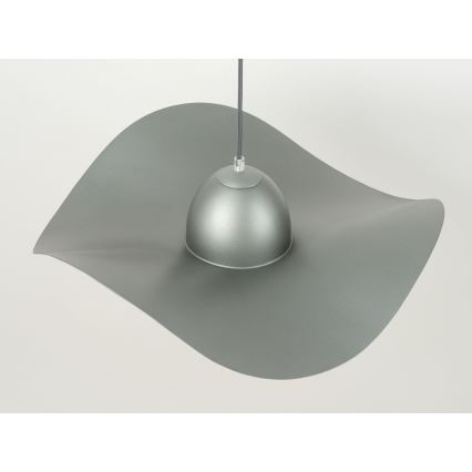 Luster na sajli KAPELLO 1xE27/60W/230V prečnik 55 cm siva/srebrna