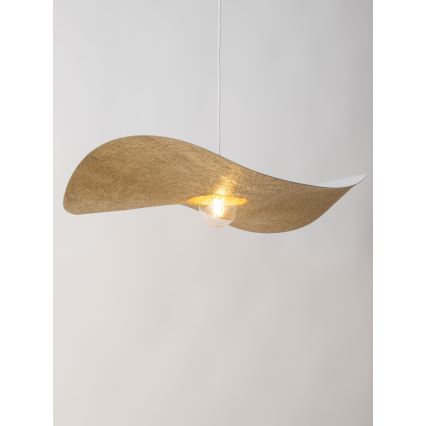 Luster na sajli KAPELLO 1xE27/60W/230V prečnik 76 cm beli/zlatni