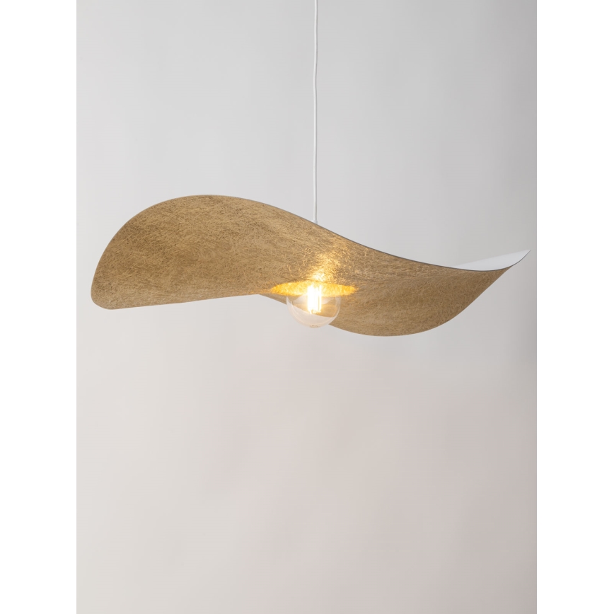 Luster na sajli KAPELLO 1xE27/60W/230V prečnik 76 cm beli/zlatni
