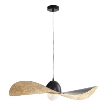 Luster na sajli KAPELLO 1xE27/60W/230V prečnik 76 cm crni/zlatni
