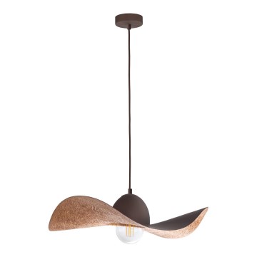 Luster na sajli KAPELLO 1xE27/60W/230V Ø 55 cm braon/bakarne boje