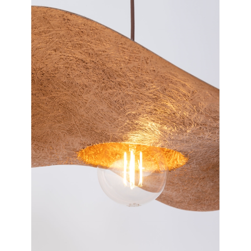 Luster na sajli KAPELLO 1xE27/60W/230V Ø 55 cm braon/bakarne boje