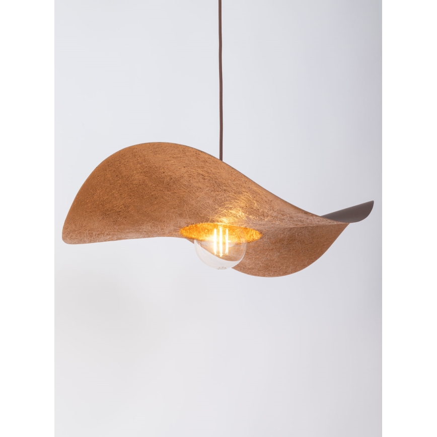Luster na sajli KAPELLO 1xE27/60W/230V Ø 55 cm braon/bakarne boje