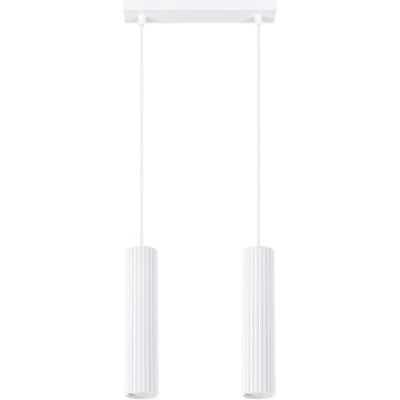 Luster na sajli KARBON 2xGU10/10W/230V bela