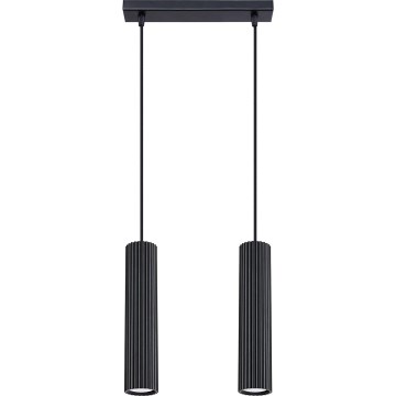 Luster na sajli KARBON 2xGU10/10W/230V crni