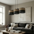 Luster na sajli KARBON 3xE27/15W/230V crna/braon