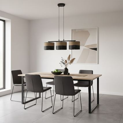 Luster na sajli KARBON 3xE27/15W/230V crna/braon