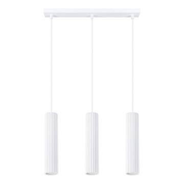 Luster na sajli KARBON 3xGU10/10W/230V bela