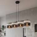 Luster na sajli KARBON 4xE27/15W/230V crna/siva