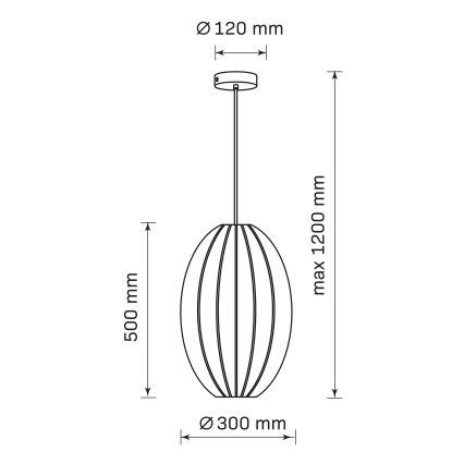 Luster na sajli KAREI 1xE27/20W/230V prečnik 30 cm bela