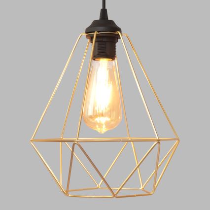Luster na sajli KARO 2xE27/15W/230V zlatna/crna