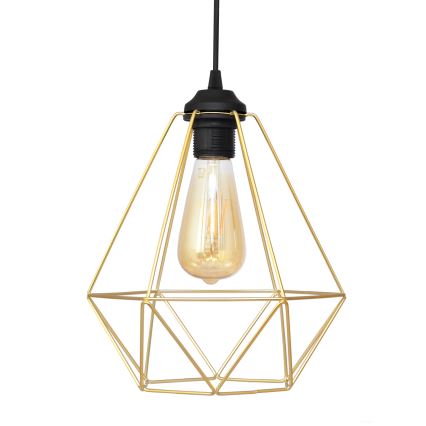Luster na sajli KARO 2xE27/15W/230V zlatna/crna