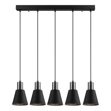 Luster na sajli KEM 5xE27/40W/230V crna