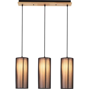 Luster na sajli KIOTO 3xE27/40W/230V crna/bukva
