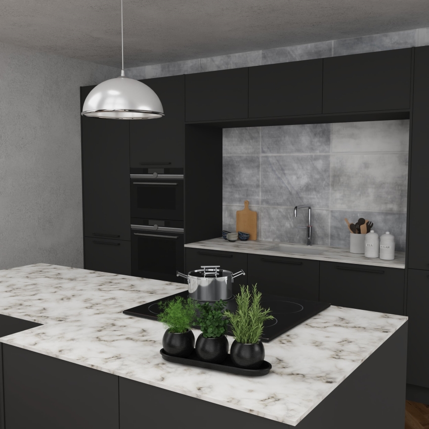 Luster na sajli KITCHEN 1xE27/15W/230V bela/sjajni hrom