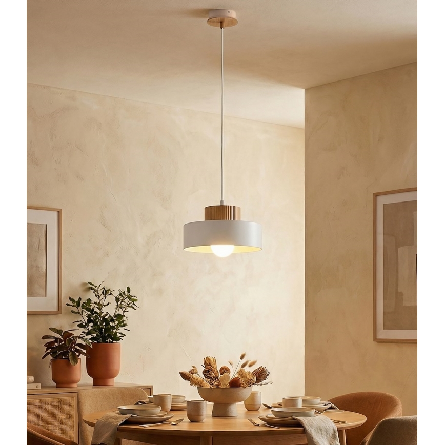 Luster na sajli KIVI 1xE27/15W/230V bela