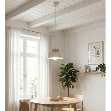 Luster na sajli KIVI 1xE27/15W/230V bela