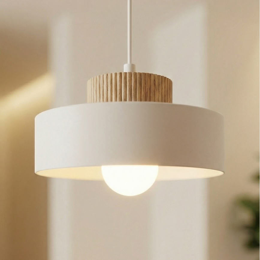 Luster na sajli KIVI 1xE27/15W/230V bela